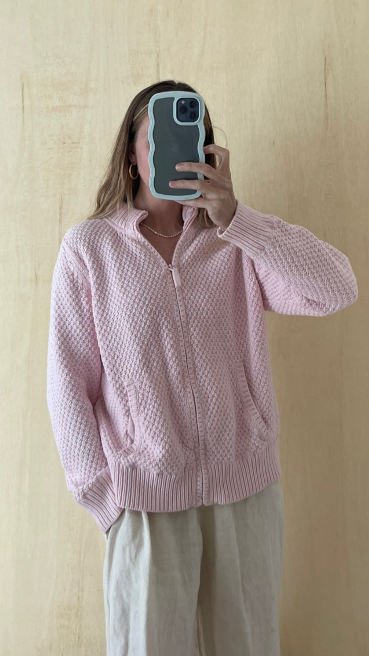 Vintage Pink Bubblegum Knit Jacket