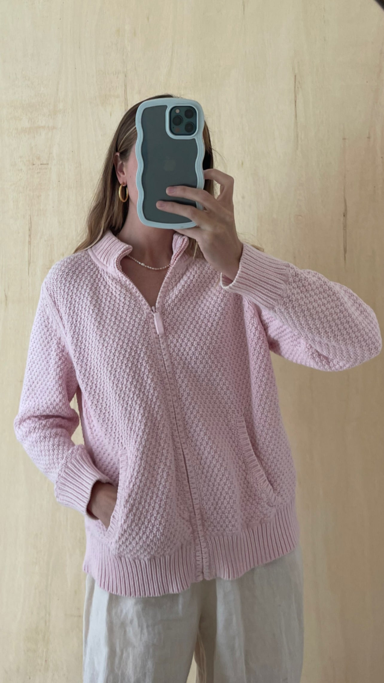 Vintage Pink Bubblegum Knit Jacket