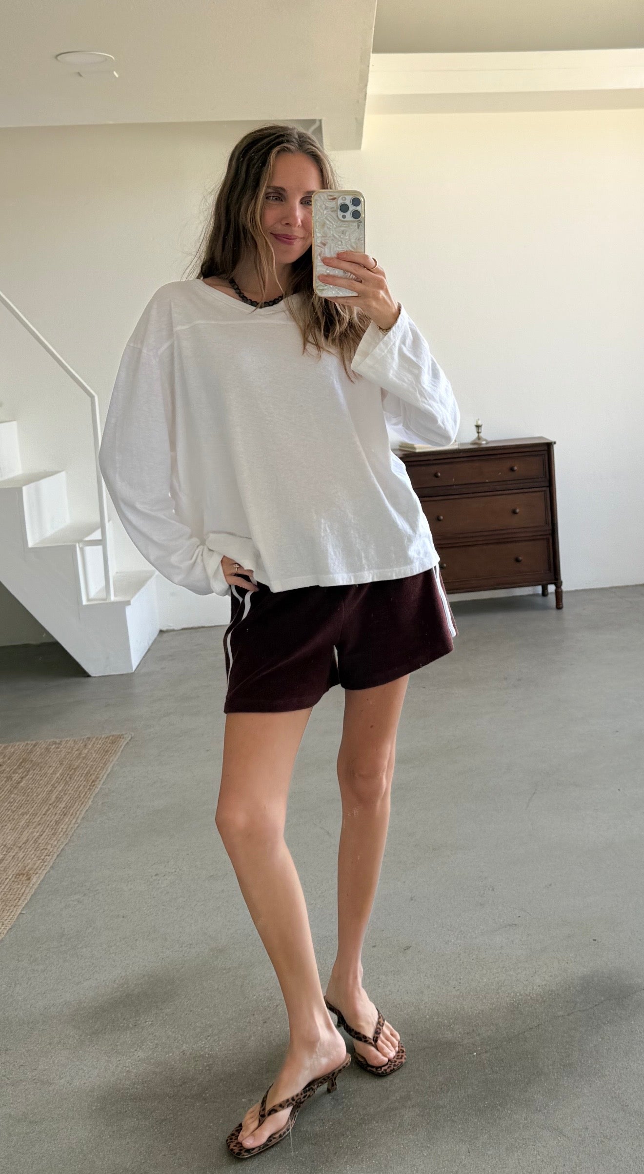 Organic Stripe Shorts in Espresso (Pre-Order)