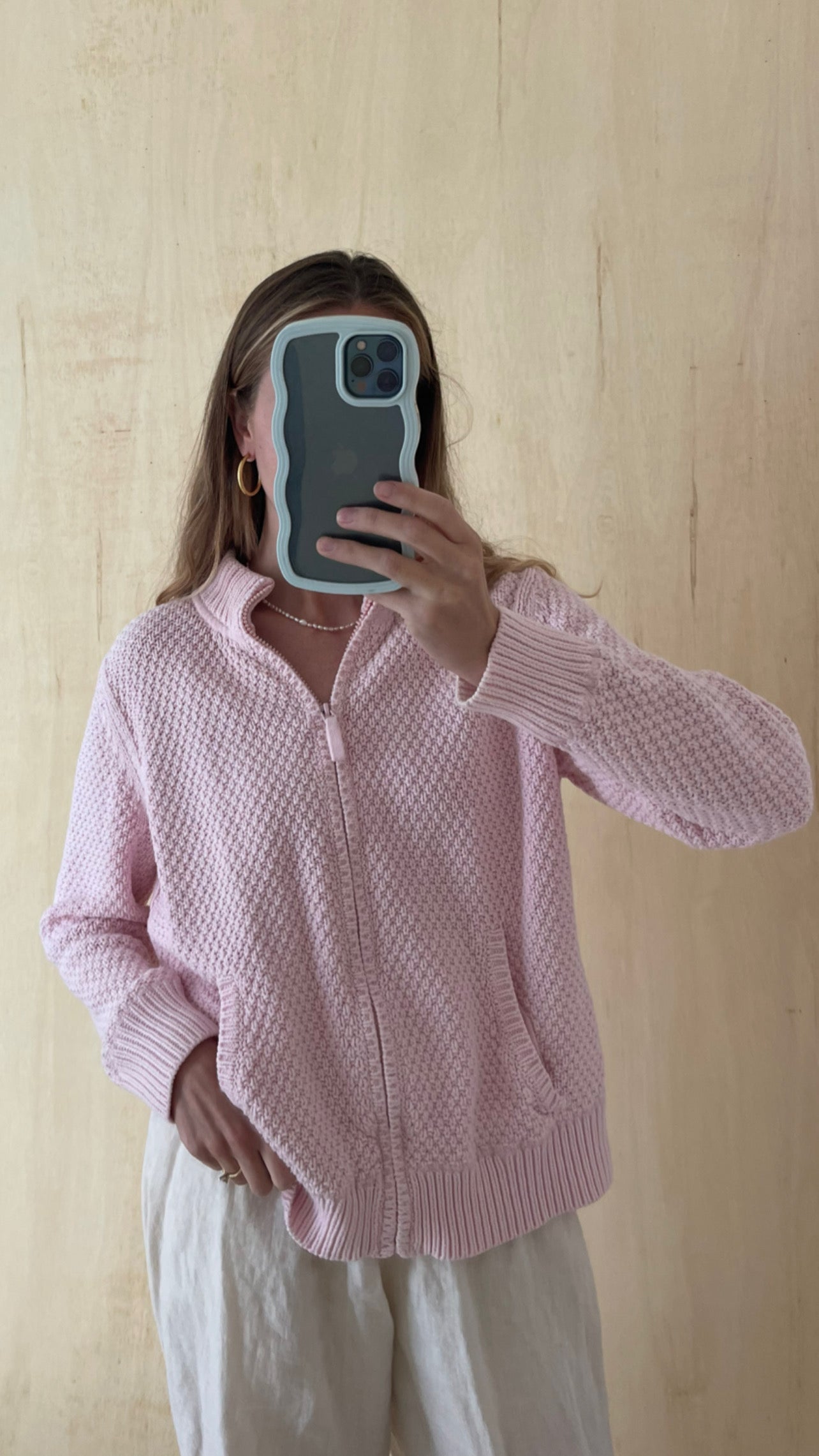 Vintage Pink Bubblegum Knit Jacket