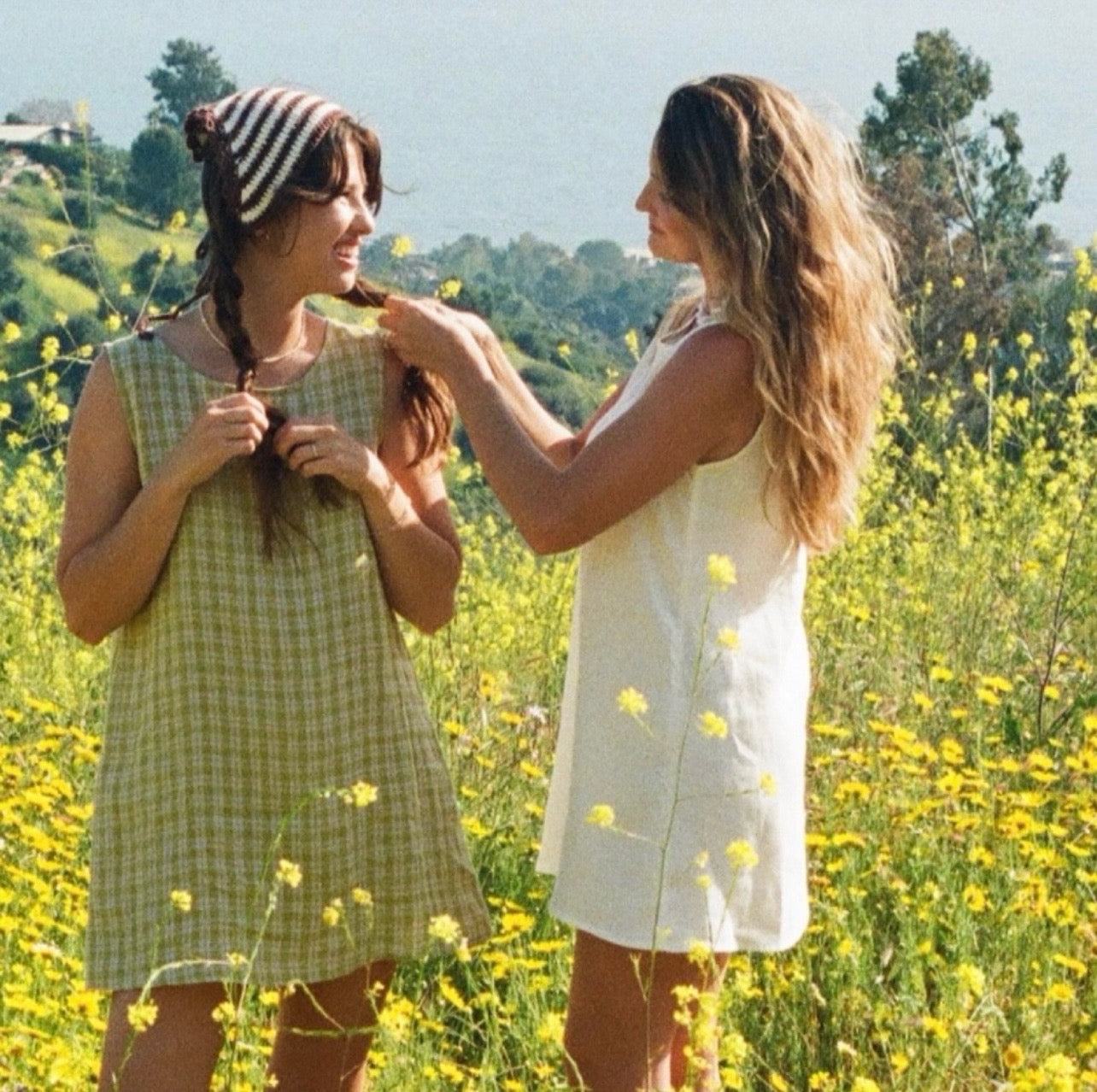Birkin Dress in Plaid Linen