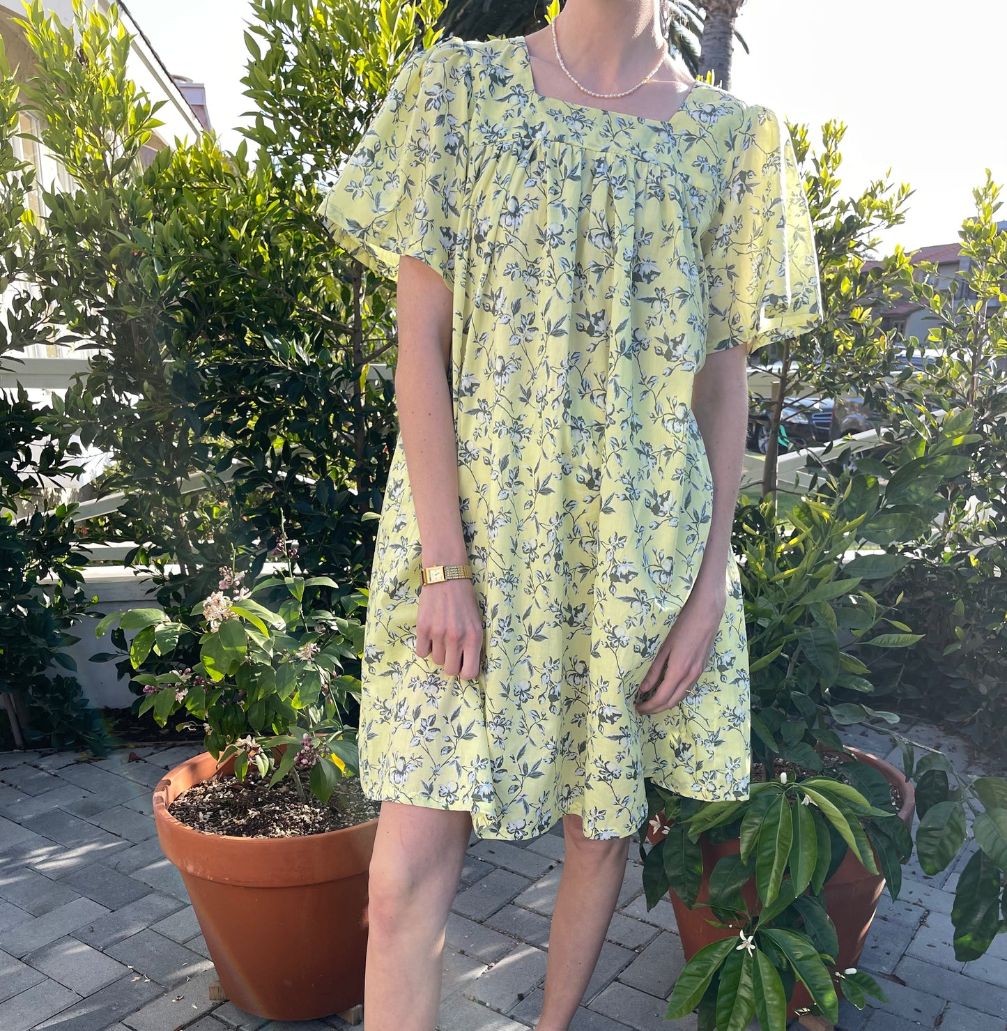 The Marguerite Dress in Yellow Floral
