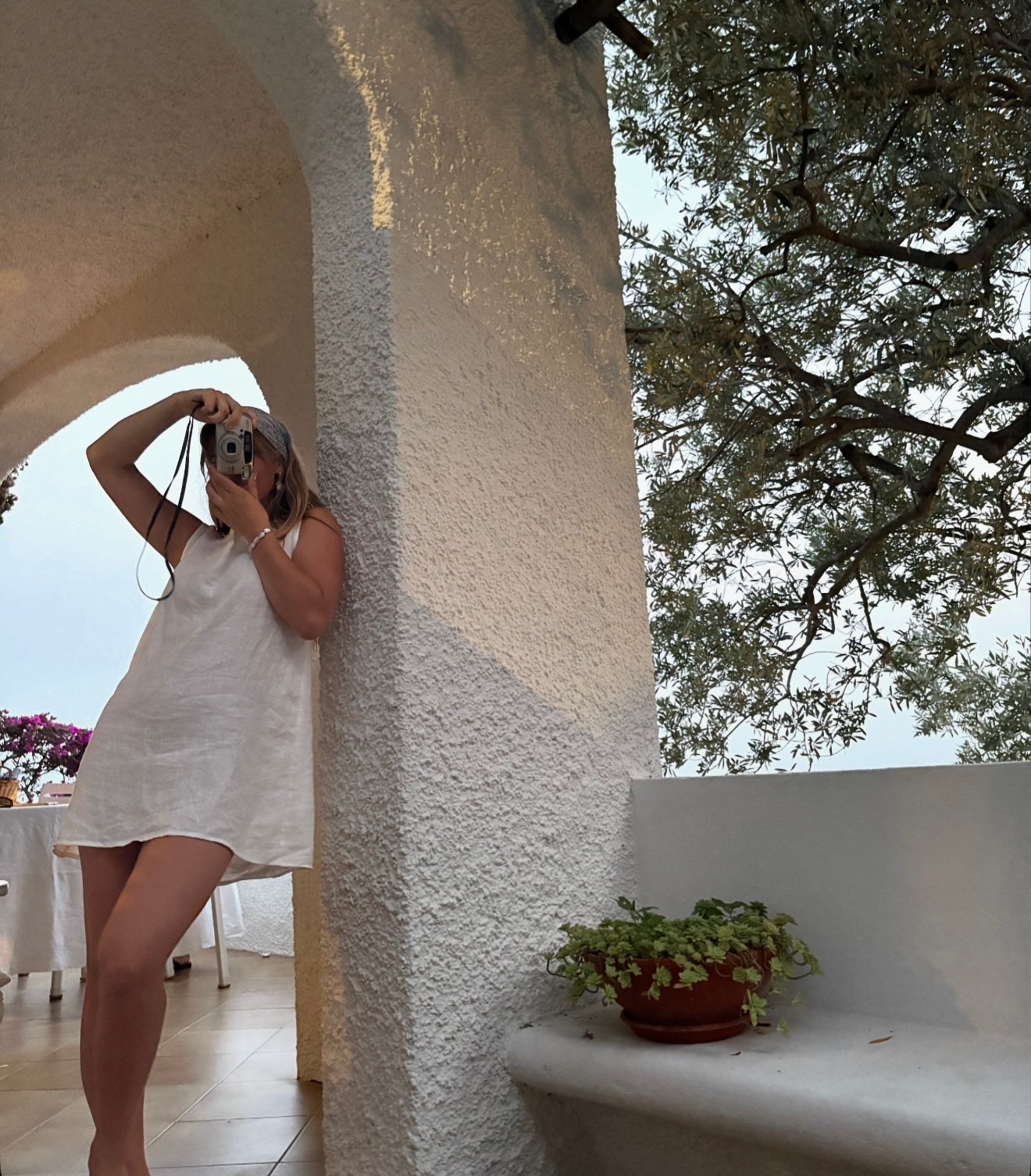 Birkin Dress in White Linen