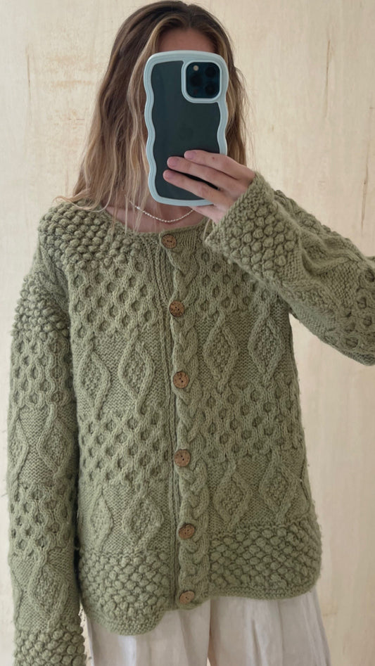 Green Chunky Wool Sweater