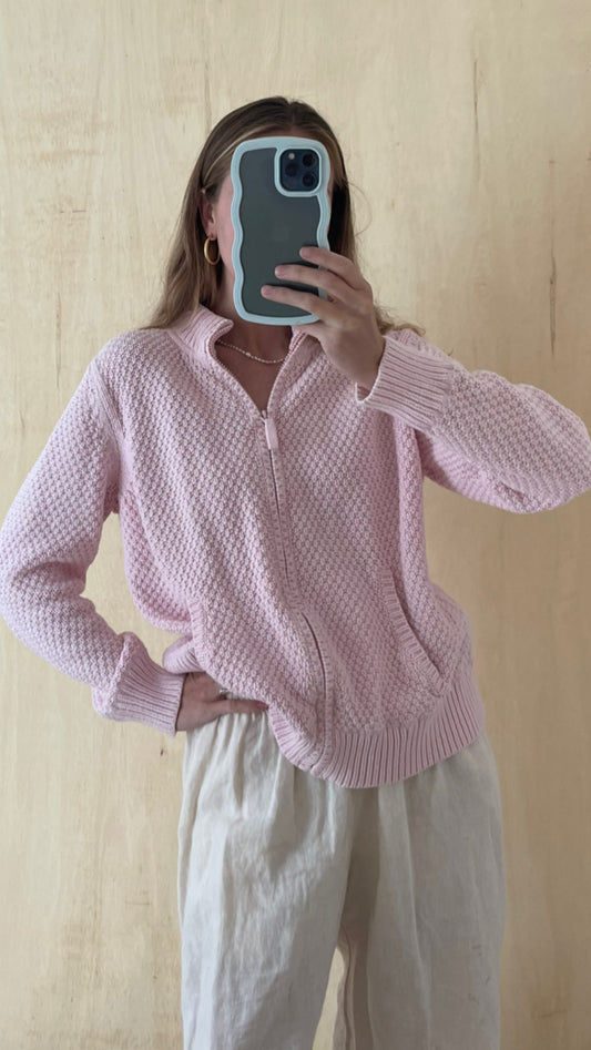 Vintage Pink Bubblegum Knit Jacket