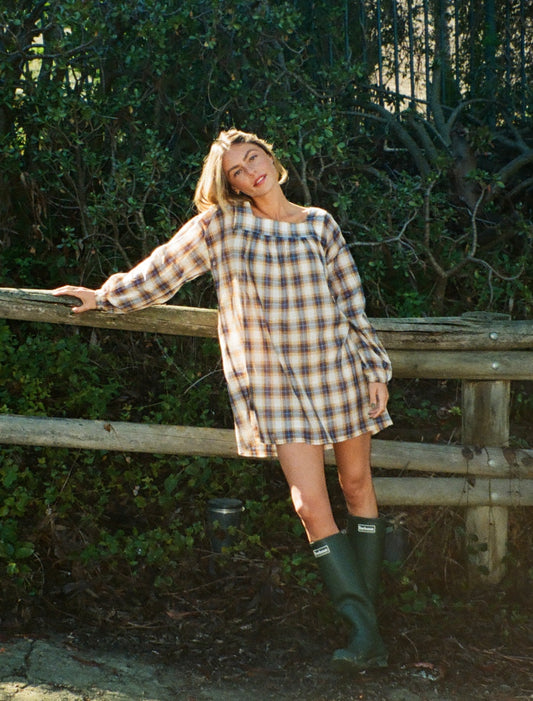 The Marguerite Dress in Cottage Plaid