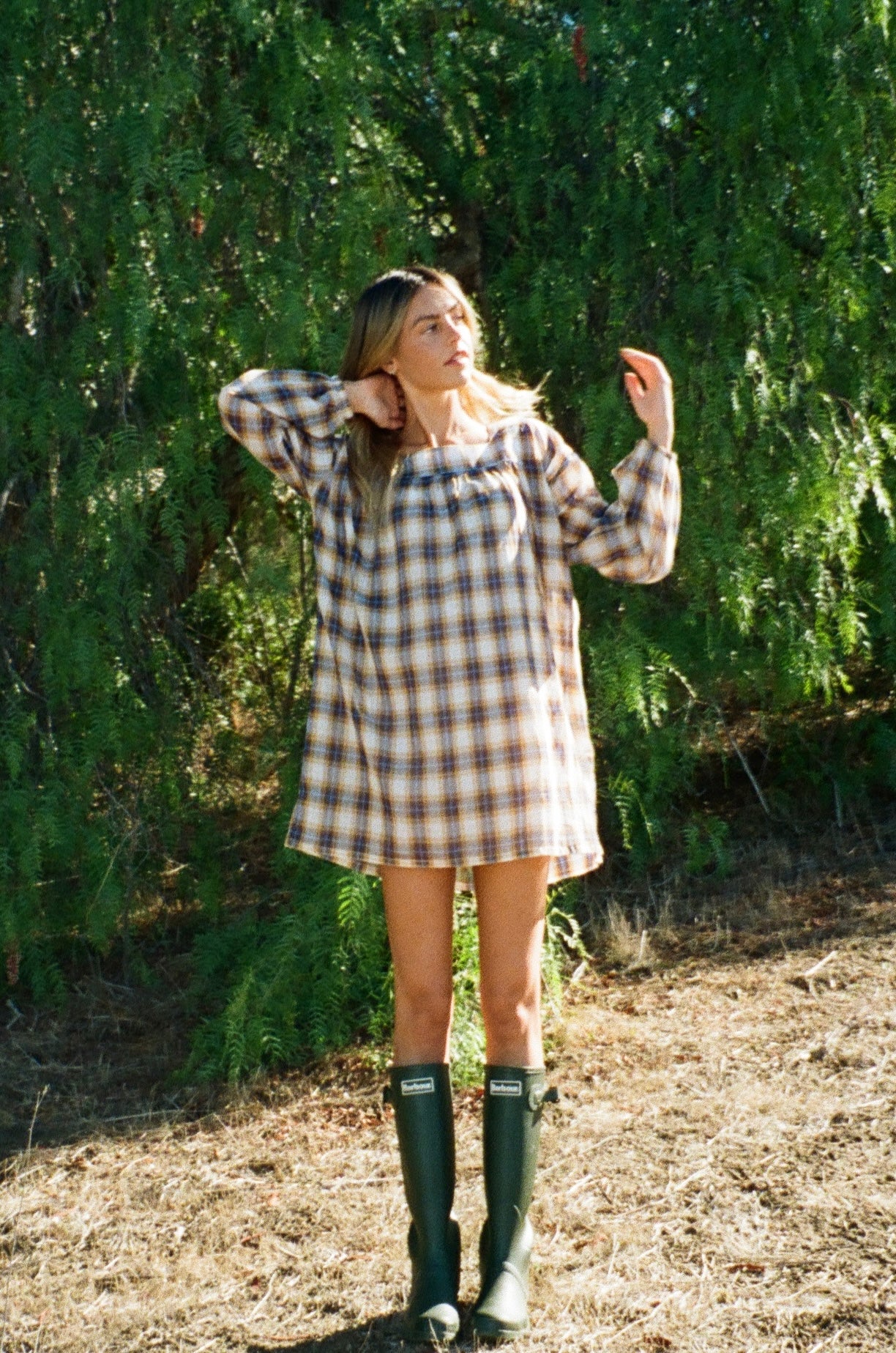The Marguerite Dress in Cottage Plaid
