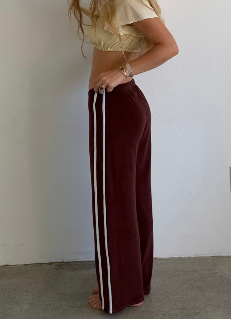 Organic Stripe Pants in Espresso