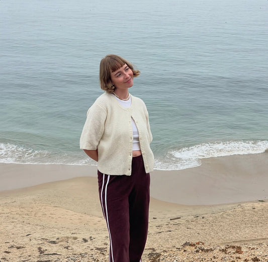 Organic Stripe Pants in Espresso