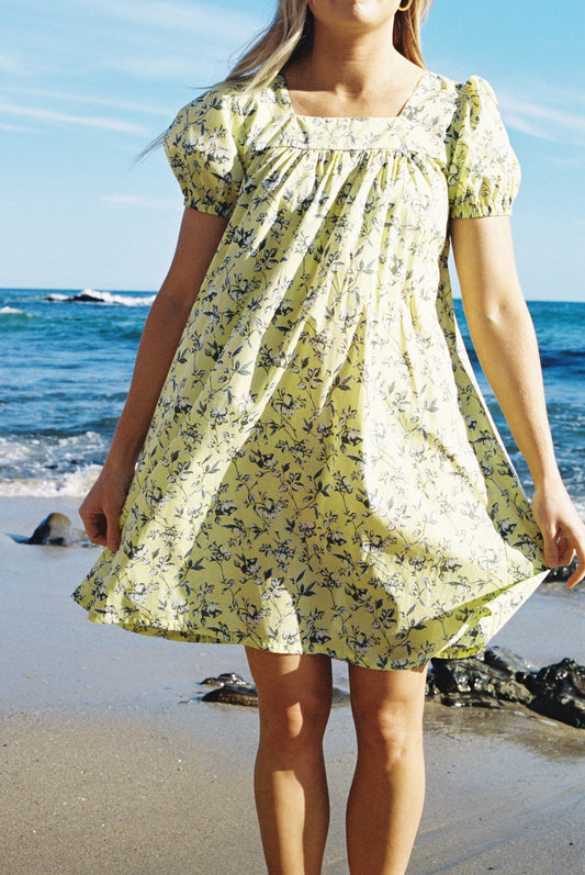 The Marguerite Dress in Yellow Floral