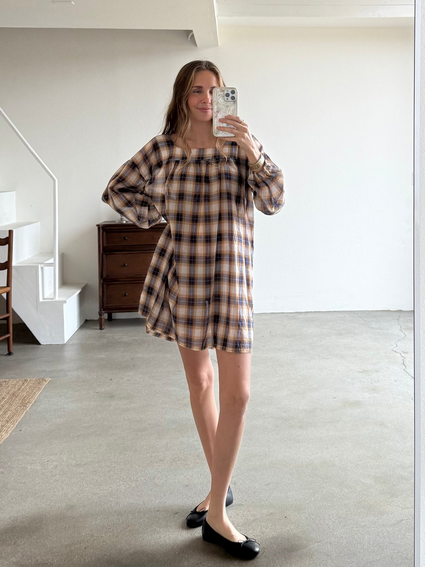 The Marguerite Dress in Cottage Plaid