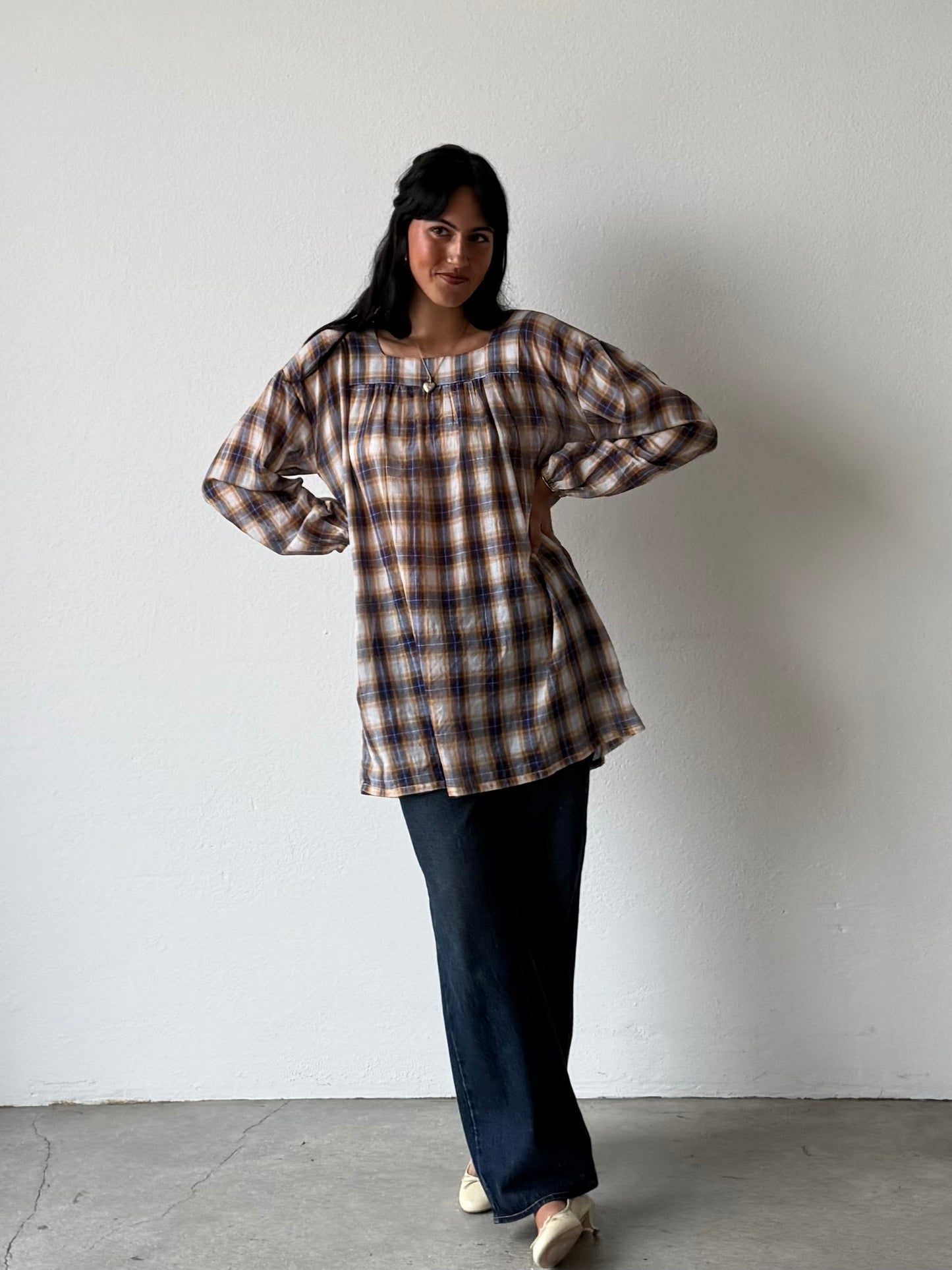 The Marguerite Dress in Cottage Plaid