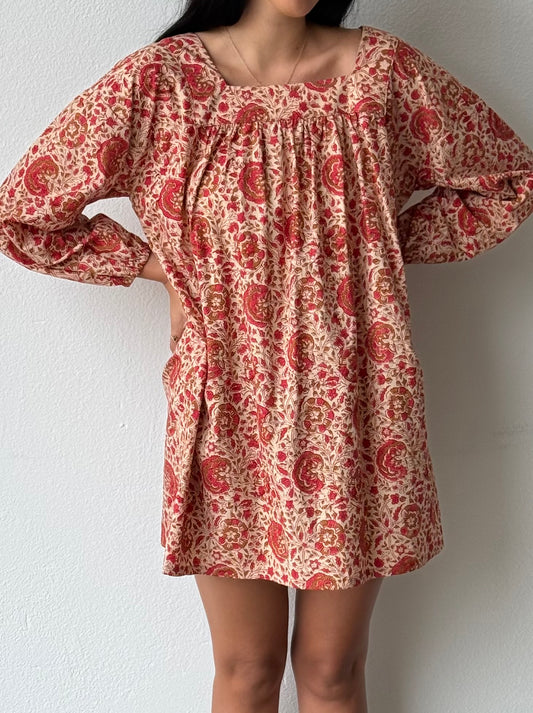 The Marguerite Dress in Fleur Rouge
