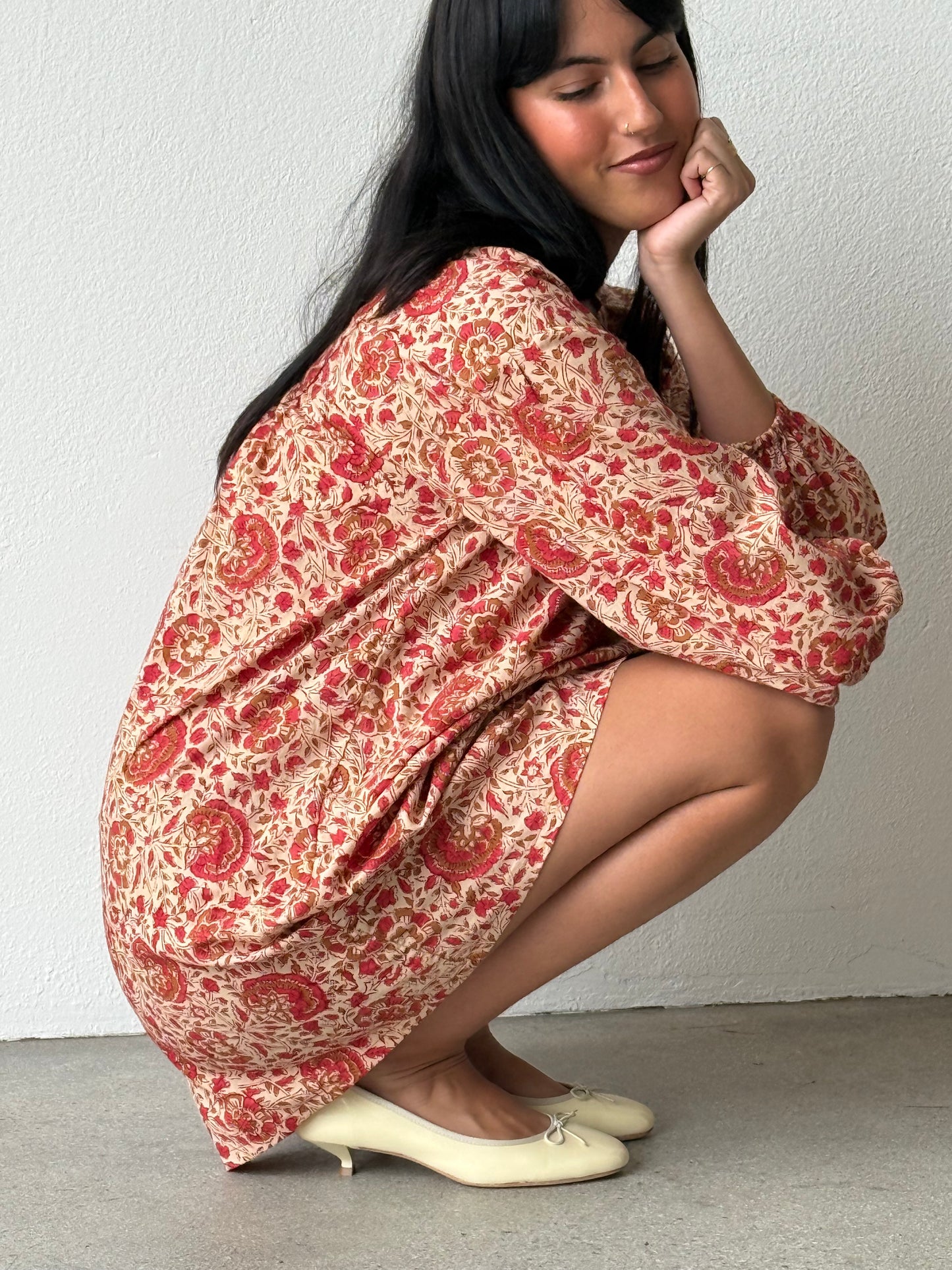 The Marguerite Dress in Fleur Rouge