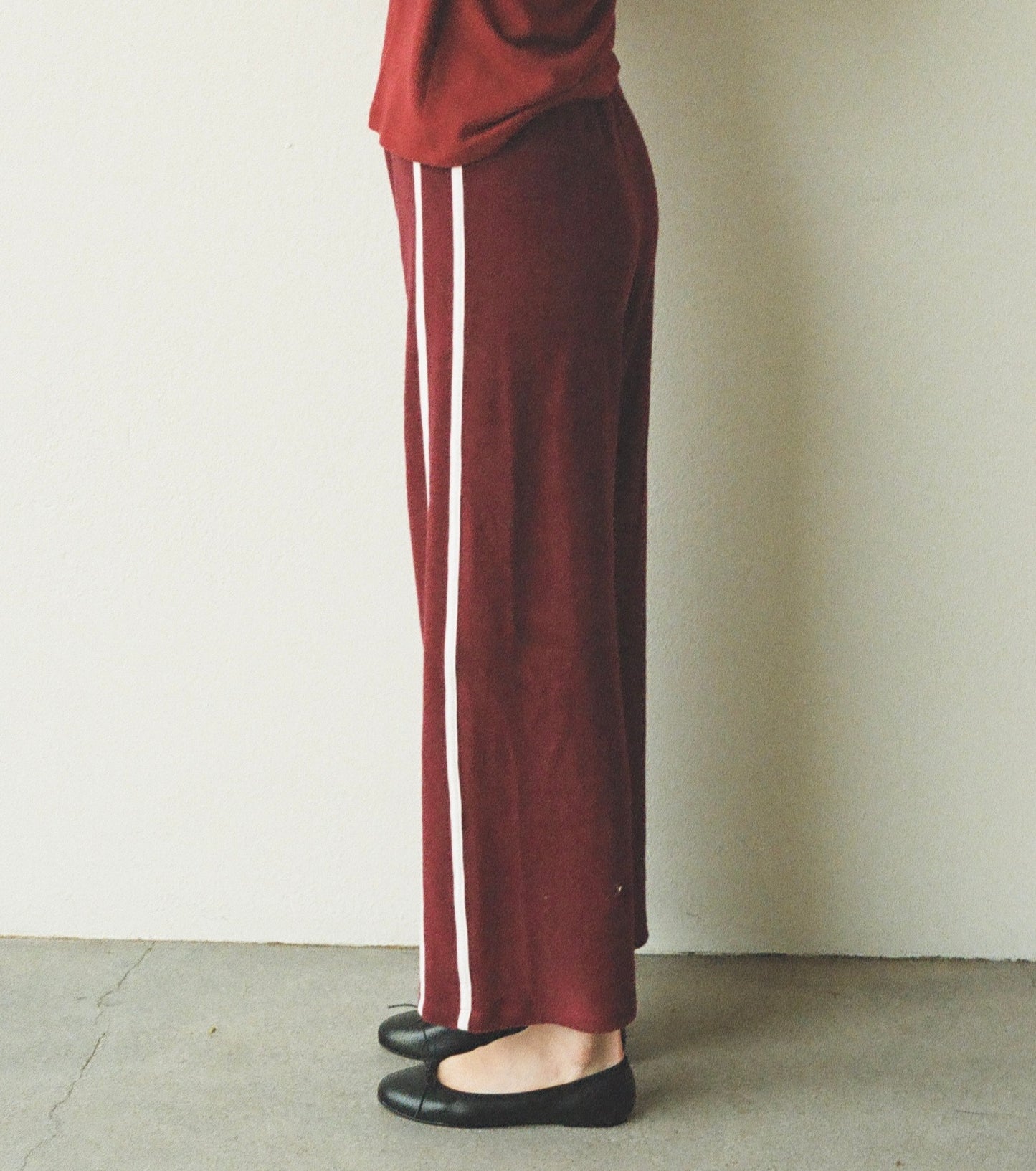 Organic Stripe Pants in Merlot (Pre-Order)