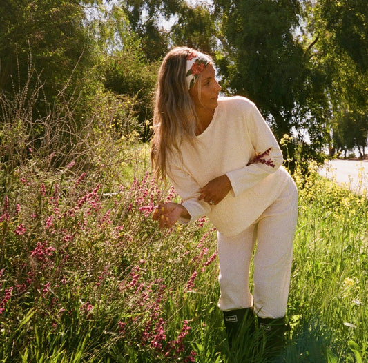 Organic Pointelle Top in Créme